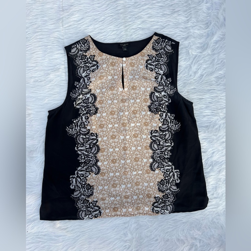 Talbots silk sleeveless blouse, size 12 petite